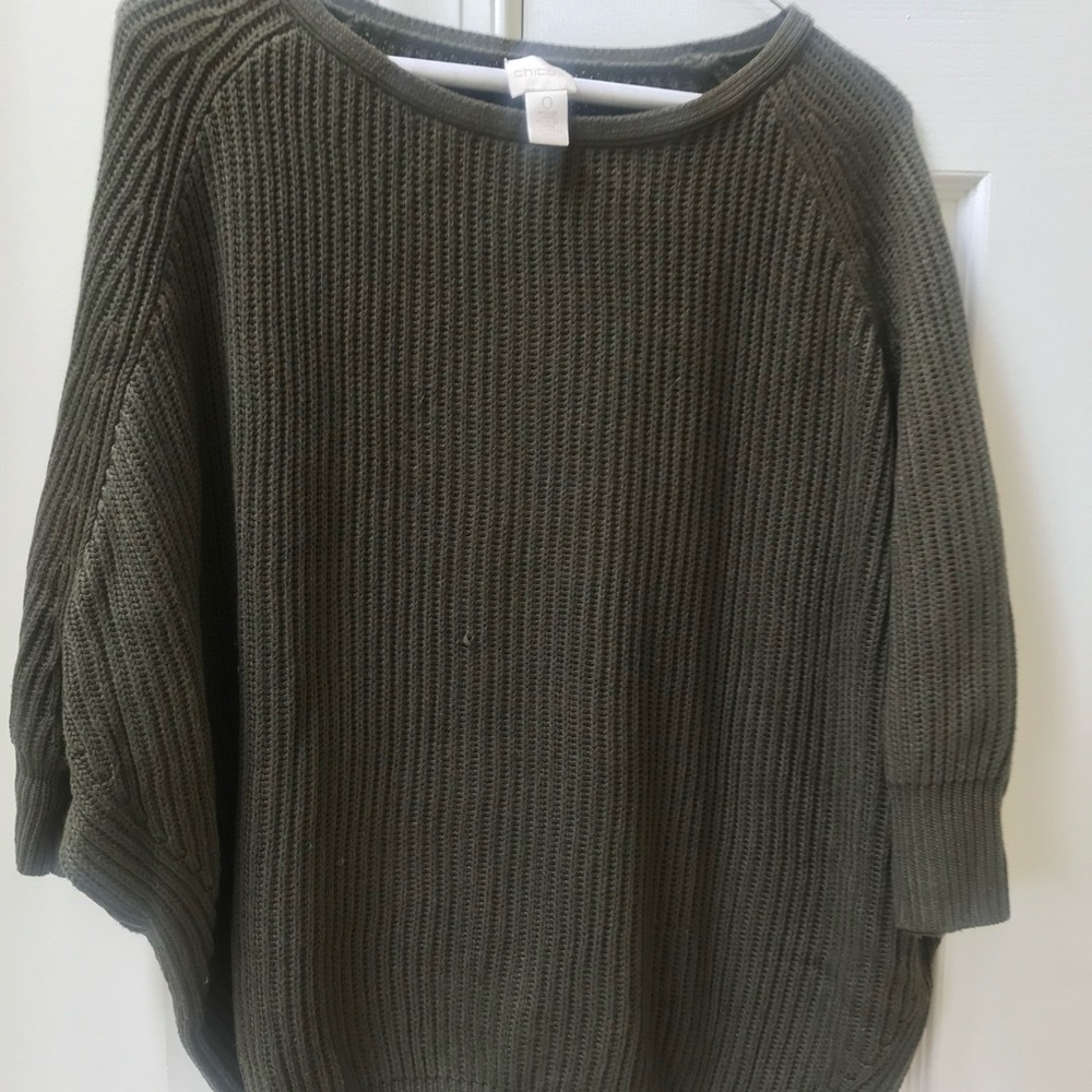 Chicos olive green dolman chunky sweater - Picture 3 of 4